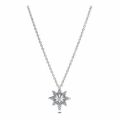 PANDORAPandora North Star Pendant Necklace 393600C01 - 45 - Sterling Silver, Cubic Zirconia, 45cmBIJOUXEcecile