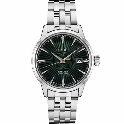 SEIKOSeiko Presage SRPE15J1 "Mockingbird" Automatic Men's Watch - 40.5mm Stainless Steel, Green DialWATCHESEcecile