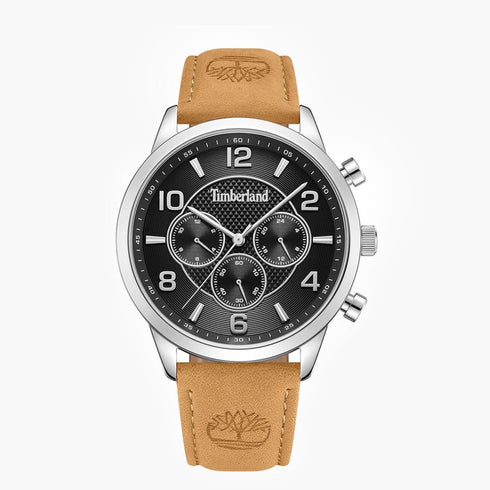 TIMBERLANDTimberland Managate TDWGF0042102 Men's 44mm Black Dial Quartz Watch – Brown Leather StrapWATCHESEcecile