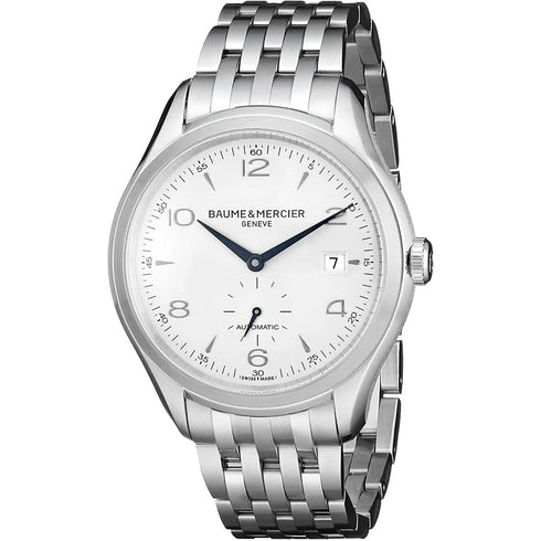 BAUME&MERCIERBaume & Mercier Clifton MOA10099 41mm Men's Automatic Watch - Silver Dial, Steel BraceletWATCHESEcecile