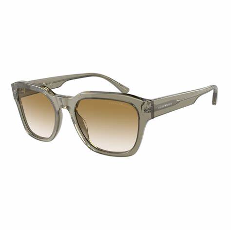 Emporio Armani EA4175 5884/13 Gafas de sol unisex - montura verde transparente brillante, lentes marrones degradadas, 55mm