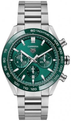 TAG HEUERTAG Heuer Carrera Calibre Heuer 02 CBN2A1N.BA0643 Men's Watch - Green Dial, Steel & CeramicWATCHESEcecile
