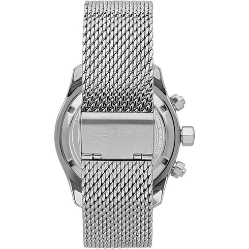 Sector Diving Team R3273635005 Herren-Chronograph - 45 mm Stahlgehäuse, schwarzes Zifferblatt, Mesh-Armband