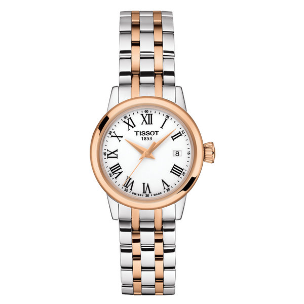 Tissot Classic Dream Lady T129.210.22.013.00 Reloj de señora - Acero inoxidable bicolor, esfera blanca