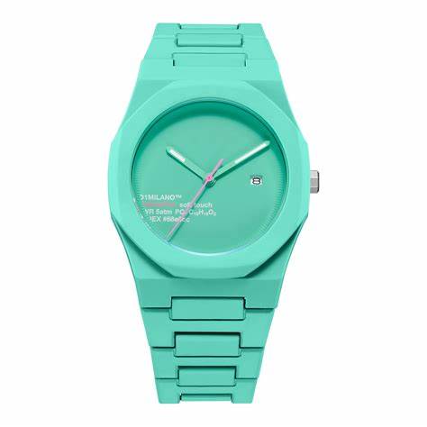 D1 MILANOD1 Milano Polycarbon Hot Aqua PCBJ31 Unisex Watch - Aquamarine Polycarbonate, 40.5mmWATCHESEcecile