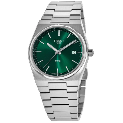 Tissot PRX T137.410.11.091.00 Reloj de cuarzo para hombre - 40mm Acero inoxidable, esfera verde