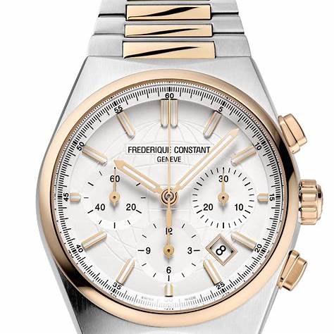 FREDERIQUE CONSTANTFrederique Constant Highlife Chronograph Automatic FC - 391V4NH2B – Silver Dial, Rose Gold - Tone Case, Two - Tone BraceletWATCHESEcecile