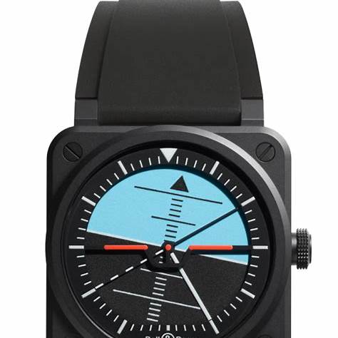 BELL & ROSSBell & Ross BR 03 Horizon Limited Edition Men's Automatic Watch BR03A - HRZ - CE/SRB - Black and Blue Dial, Black Ceramic Case, Black Rubber StrapWATCHESEcecile