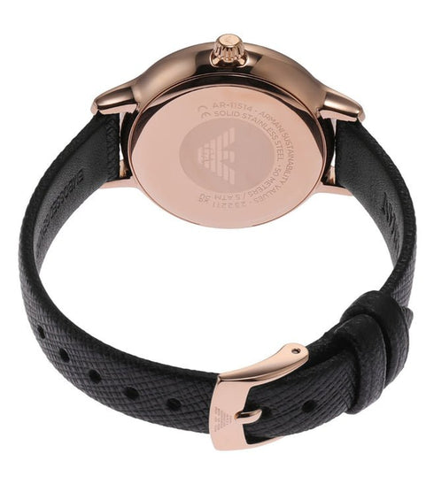 EMPORIO ARMANIEmporio Armani AR11514 Women's Moonphase Watch - Rose Gold, Black StrapWATCHESEcecile