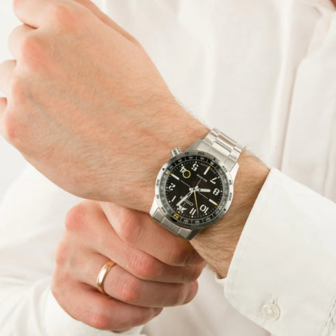 Citizen BM7550-87E Eco-Drive Reloj Hombre - Esfera Negra, Brazalete Acero Inoxidable
