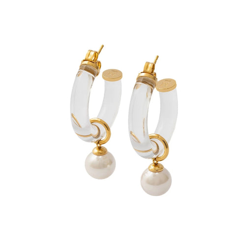 Majorica Ayla Earrings 17186.01.1.000.010.1 – 925 Silver, 18K Gold Plated, 10mm White Pearls