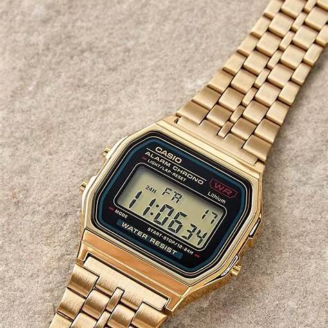 CASIO & VINTAGECasio A159WGEA - 1EF Unisex Retro Digital Watch – Gold - Tone Stainless Steel BraceletWATCHESEcecile