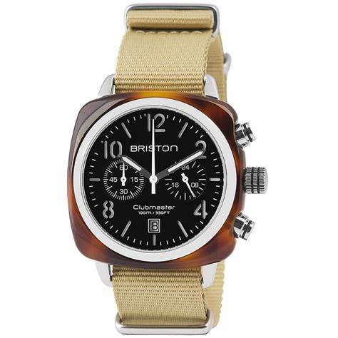 BRISTONBriston Clubmaster Classic Chronograph 40mm Black Dial Watch 13140.SA.T.1.NKWATCHESEcecile