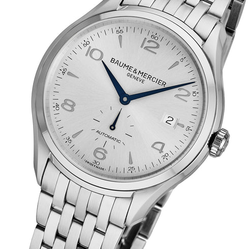 BAUME&MERCIERBaume & Mercier Clifton MOA10099 41mm Men's Automatic Watch - Silver Dial, Steel BraceletWATCHESEcecile