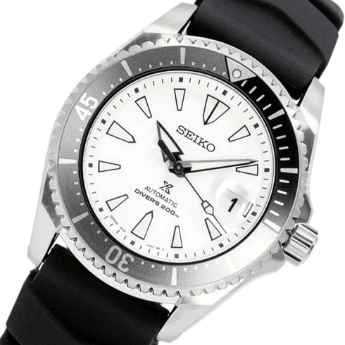 SEIKOSeiko Prospex SPB191J1 Shogun Titanium Automatic Diver's Watch – White Dial, Black Silicone StrapWATCHESEcecile