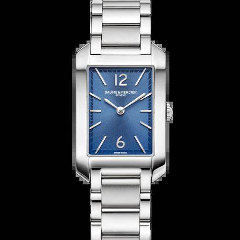 Baume & Mercier Hampton MOA10476 Reloj de cuarzo para mujer - Esfera azul, brazalete de acero