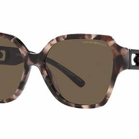 Lunettes de soleil Emporio Armani EA4202 5410/73 pour femme - monture havane brillant, verres marron, 54mm