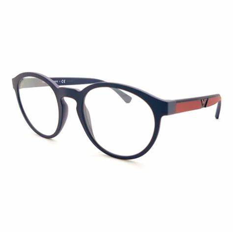 Emporio Armani EA4152 5669-1W A 52 Men's Eyeglasses - Matte Blue Frame, Clear Lenses