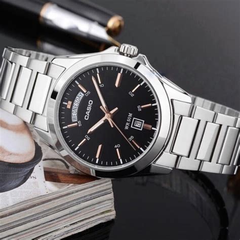 CASIO & VINTAGECasio MTP - 1370D - 1A2VDF Men's Analog Watch - Black Dial, Stainless Steel BandWATCHESEcecile