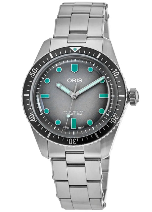Oris Divers Sixty-Five 40 mm - Quadrante grigio, bracciale in acciaio, automatico svizzero, ref. 01 733 7707 4053-07 8 20 18