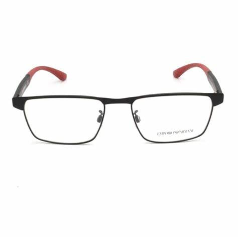 Emporio Armani EA1124 3001 55 Occhiali da vista da uomo - Montatura nera opaca, lenti chiare