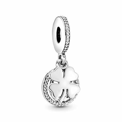 Pandora 792089CZ Porte-bonheur trèfle à quatre feuilles - argent sterling avec zircon cubique clair