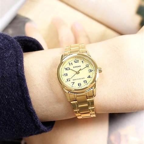 CASIO & VINTAGECasio LTP - V001G - 9BUDF Women's Gold - Tone Analog Watch – Champagne DialWATCHESEcecile