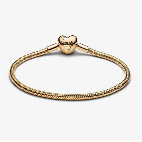 PANDORAPandora Family Tree Heart Clasp Snake Chain Bracelet 563516C01 - 19 - 14k Gold - Plated, Cubic Zirconia AccentsBIJOUXEcecile