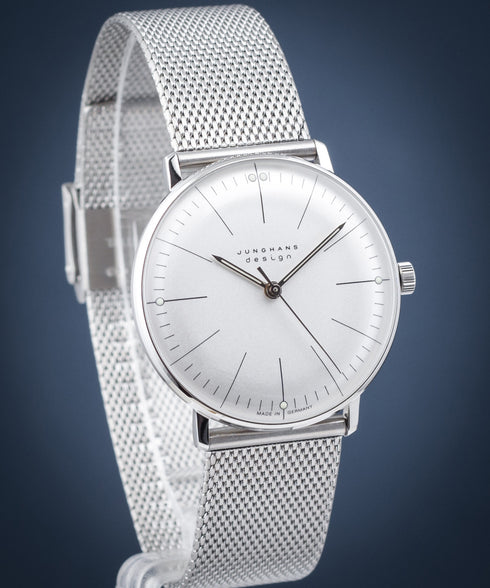 JUNGHANSJunghans Max Bill Handaufzug Men's Watch 027/3004.46 – 34mm Stainless Steel Case, Matte Silver - Plated Dial, Milanaise BraceletWATCHESEcecile