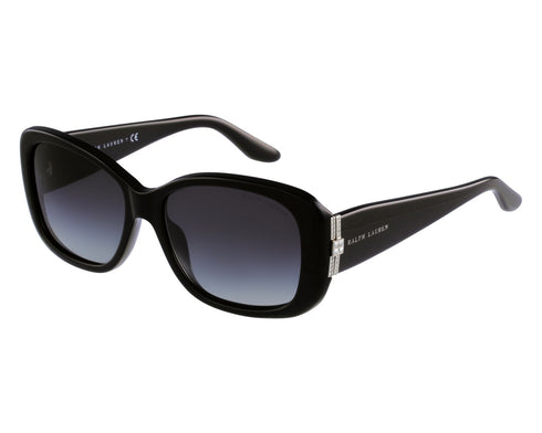 Ralph Lauren RL 8127B Women's Rectangular Sunglasses - Black Frame, Grey Gradient Lenses
