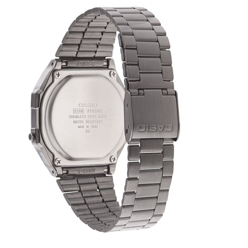 CASIO & VINTAGECasio A168WEGG - 1BEF Unisex Digital Watch - Black Ion - Plated Stainless Steel Band, Vintage StyleWATCHESEcecile
