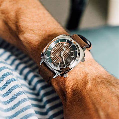 BRISTONBriston Clubmaster Diver Automatic Watch 42mm Brown Dial Brown Leather Strap 18642.PS.D.9W.LVCWATCHESEcecile