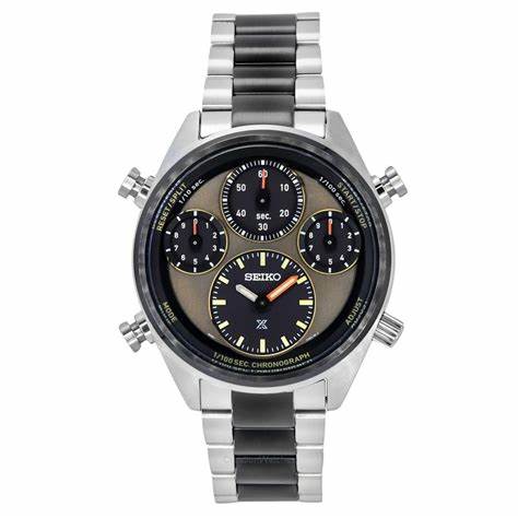Seiko Prospex SFJ005P1 Reloj Cronógrafo Solar Hombre - Esfera caqui-gris, Brazalete acero
