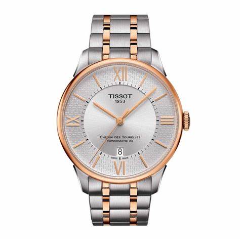 TISSOTTissot Chemin des Tourelles Powermatic 80 Helvetic Pride Special Edition Men's Watch - Silver Dial, Two - Tone Stainless Steel BraceletWATCHESEcecile