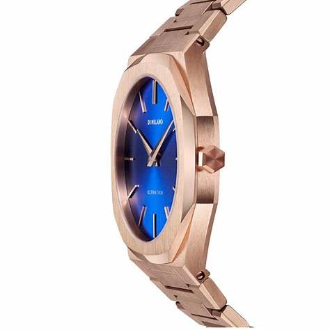 D1 MILANOD1 Milano Ultra Thin Petite Geo D1 - UTBL12 Women's Watch - Rose Gold Stainless Steel, Blue Sunray Dial, 34mmWATCHESEcecile