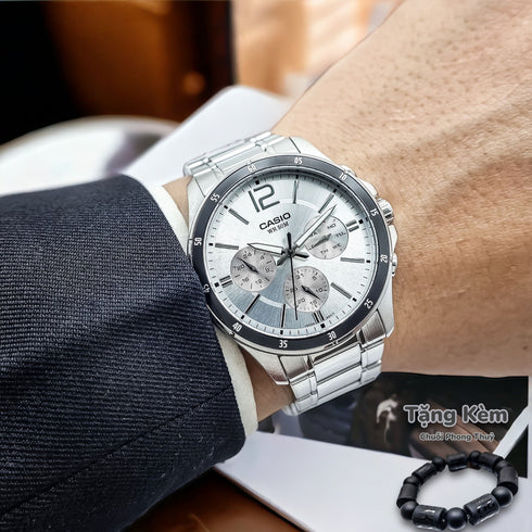 CASIO & VINTAGECasio MTP - 1374D - 7A2VDF Men's Stainless Steel Watch – Silver DialWATCHESEcecile