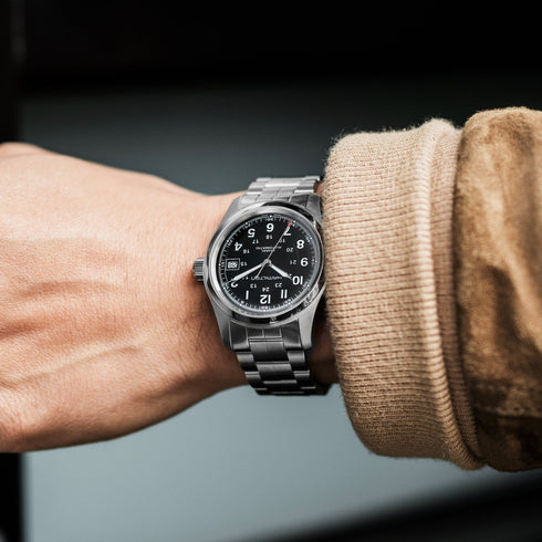 Hamilton Khaki Field Automatic H70455133 - 38mm Stainless Steel, Black Dial, Stainless Steel Bracelet