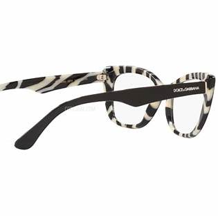 Dolce & Gabbana DG3360 3372 52 Women's Cat-Eye Eyeglasses - Top Black on Zebra Frame
