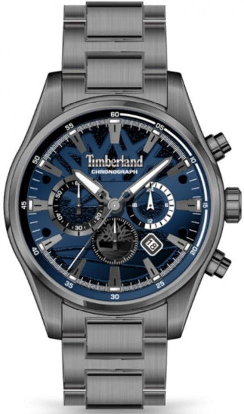 TIMBERLANDTimberland Aldridge TDWGI2102405 Men's 46mm Blue Dial Chronograph Watch, Grey Steel BraceletWATCHESEcecile