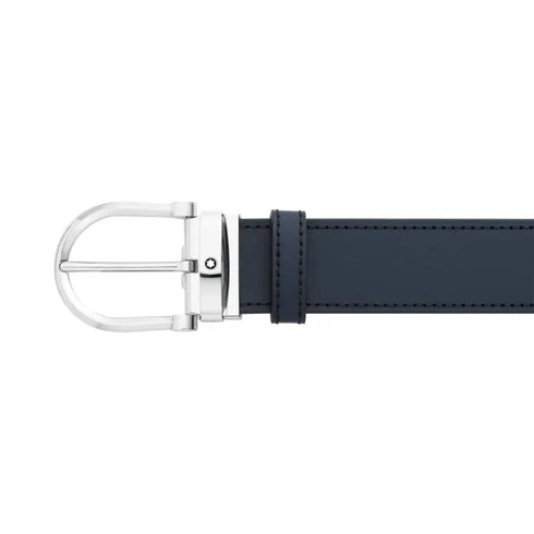 MONTBLANCMontblanc 128784 Black/Blue 35mm Reversible Leather Belt with Horseshoe BuckleLEATHER GOODSEcecile
