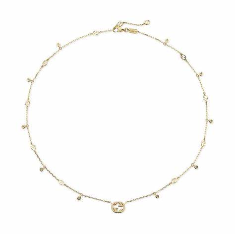 Gucci - Collier à diamants en or rose 18 carats - Modèle YBB729402001