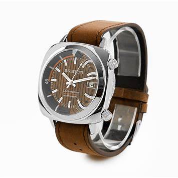 BRISTONBriston Clubmaster Diver Automatic Watch 42mm Brown Dial Brown Leather Strap 18642.PS.D.9W.LVCWATCHESEcecile