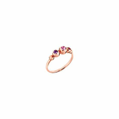 Anello DoDo Bollicine DAC3006BOLLIZRI9R55 - Oro rosa 9K con zaffiro rosa, rubino e ametista, misura 55
