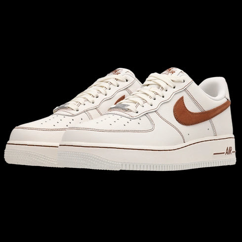 Nike Air Force 1 07 Blanc Marron Hommes