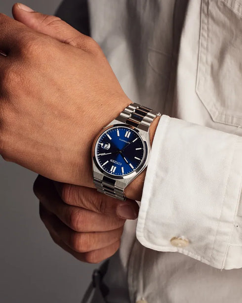 Orologio automatico Citizen Tsuyosa NJ0200-50M - Quadrante blu, acciaio 37 mm