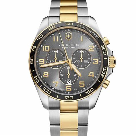 Victorinox Fieldforce Classic Chrono Men's Watch V241902 – Gray Dial, Two-Tone Bracelet