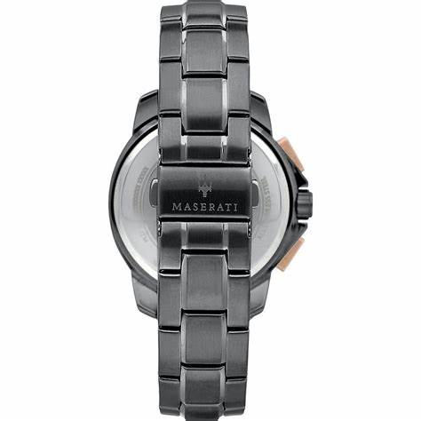 MASERATIMaserati Successo Solar Men's Chronograph Watch - R8873645008, Black Dial, Stainless Steel Bracelet, 44mmWATCHESEcecile