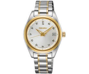 SEIKOSeiko Women's Quartz Watch SUR582P1 - 32mm Two - Tone Stainless Steel Case, Diamond Accents, Sapphire CrystalWATCHESEcecile