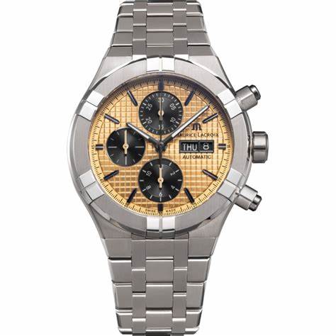 MAURICE LACROIXMaurice Lacroix AIKON Automatic Chronograph Titanium Men's Watch AI6038 - TT032 - 530 - 1 - Gold Dial, Black Subdials, Titanium Case & BraceletWATCHESEcecile