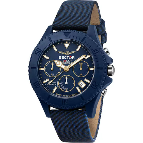 Sector Save the Ocean R3271739001 Men's Chronograph Watch – Blue Dial, 44mm